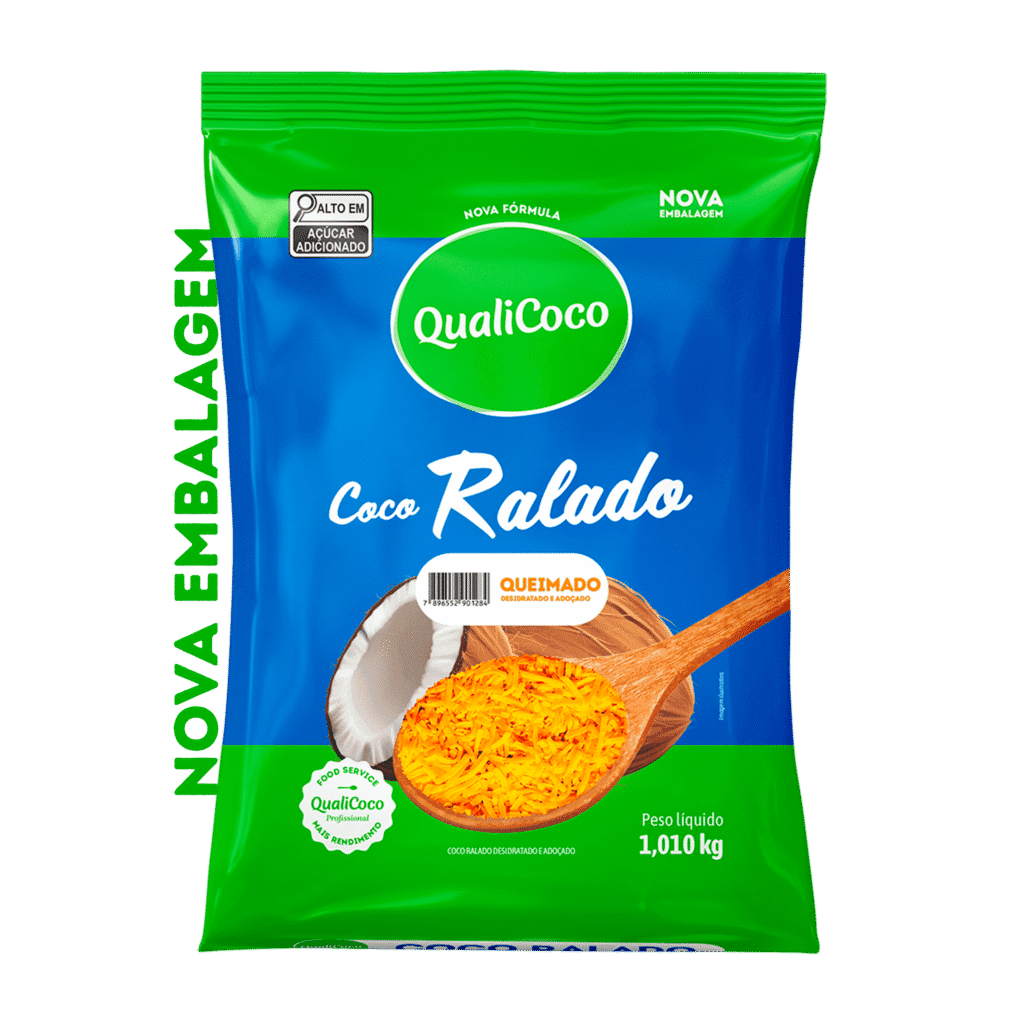 Coco Ralado Queimado Desidratado e Adoçado